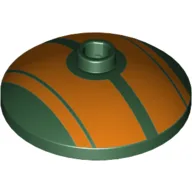 Dish 3 x 3 Inverted [Radar] with Orange Stripes Print
