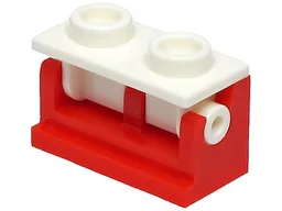 Hinge Brick 1 x 2 with White Top Plate (3937 / 3938)
