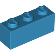 Lego Brick 1 x 3 / Dark Azure