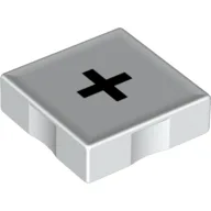 Duplo Tile 2 x 2 with Addition ( '+' ) Print / White