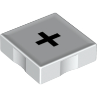 Lego Duplo Tile 2 x 2 with Addition ( '+' ) Print / White