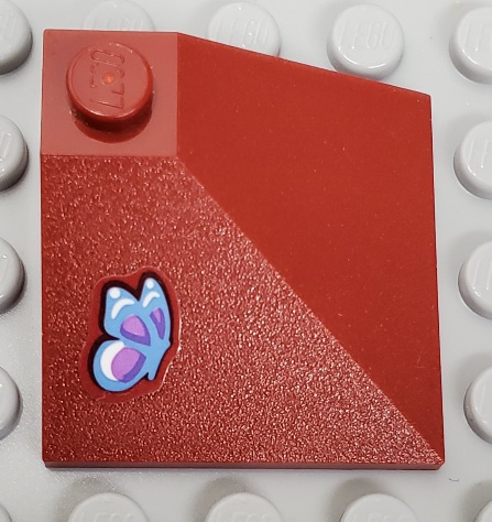 Lego Slope 33 3 x 3 Double Convex with Medium Blue Butterfly Pattern (Sticker) - Set 41126