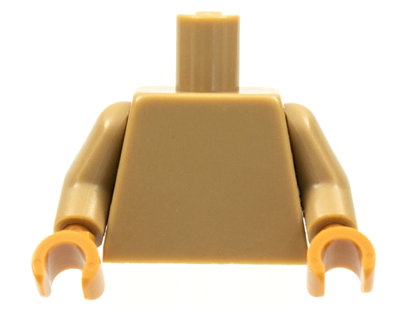 Lego Torso Plain / Dark Tan Arms / Medium Nougat Hands