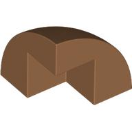 Lego Brick Round Corner, Curved 2 x 2 x 1 2/3 Quarter Dome with 1 Cutout / Medium Nougat