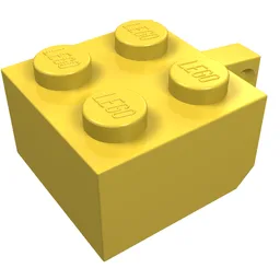 Hinge Brick 2 x 2 Locking with 1 Finger Vertical [No Axle Hole] / Yellow