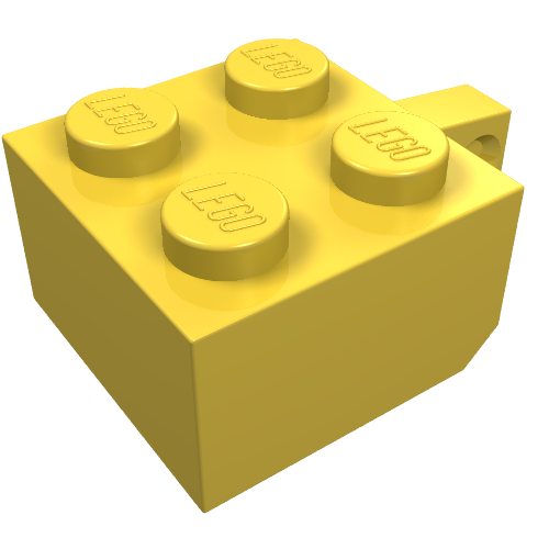 Lego Hinge Brick 2 x 2 Locking with 1 Finger Vertical [No Axle Hole] / Yellow