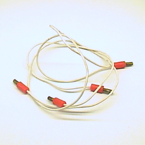 Lego Wire with 4 x Red 1-prong Connectors 4.5V, Split Pins 48L / White