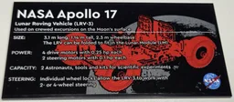 Tile 8 x 16 with Bottom Tubes, Polished Surface with NASA Apollo 17 Lunar Roving Vehicle (LRV-3) Pattern (Sticker) - Set 42182