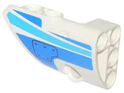 Technic, Panel Fairing # 1 Small Smooth Short, Side A with Curved Blue Stripes and Blue Panel Pattern (Sticker) - Set 42025