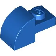Brick Curved 1 x 2 x 1 with Curved Top / Blue