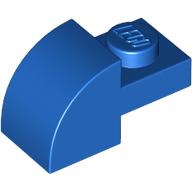 Lego Brick Curved 1 x 2 x 1 with Curved Top / Blue