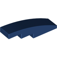 Lego Brick Curved 4 x 1 No Studs [Stud Holder with Asymmetric Ridges] / Dark Blue