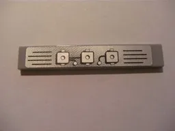 Tile 1 x 6 with Silver Squares, Dots and Black Lines Pattern Model Right Side (Sticker) - Set 8285