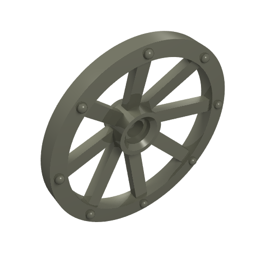 Lego Wheel Wagon Large (33mm D.), Round Hole For Wheel Holder Pin / Dark Gray