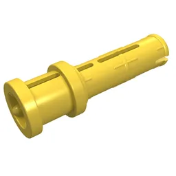 Technic Pin Long with Friction Ridges Lengthwise and Stop Bush [3 Lateral Holes, Big Pin Hole] / Yellow