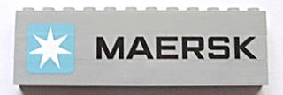 Lego Stickered Assembly 12 x 1 x 3 with Maersk Logo Pattern (Sticker) - Set 10219