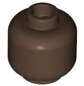 Minifigure, Head (Plain) / Umber Brown