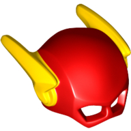 Lego Mask with Lightning Bolt Wings, Yellow Print (The Flash) / Red