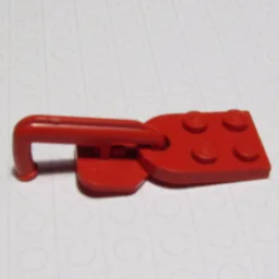 Plate Special 3 x 2 with Hole (Train Coupler Closed) with Hook / Red