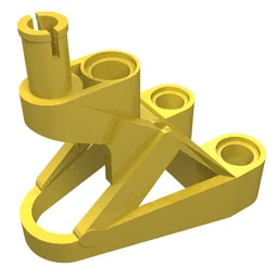 Large Figure Foot, 3 x 4 1/2 x 2 1/3 with Technic Pin Connector / Yellow