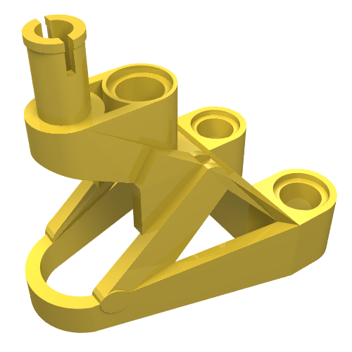 Lego Large Figure Foot, 3 x 4 1/2 x 2 1/3 with Technic Pin Connector / Yellow