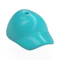 Hat / Cap Short Curved Bill with Seams and Hole on Top / Medium Azure