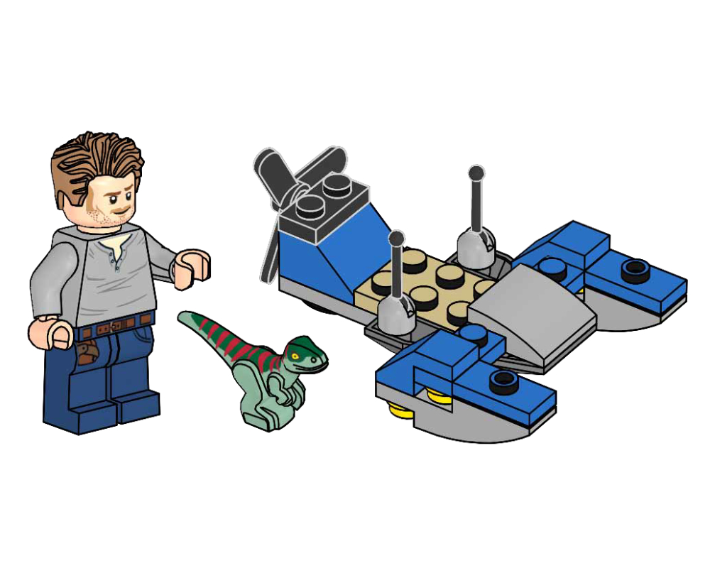 Lego Owen with Swamp Speeder and Raptor
