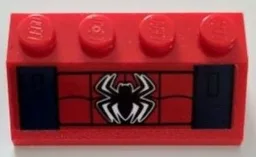 Slope 45 2 x 4 with Black Spider, Webbing and Dark Blue Stripes Pattern (Sticker) - Set 76174