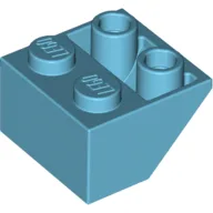 Brick Sloped Inverted 45° 2 x 2 [Ovoid Bottom Pin, Bar-sized Stud Holes] / Medium Azure