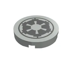 Tile Round 2 x 2 with Imperial Logo Print / Light Gray