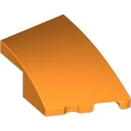 Brick Wedged, Curved 3 x 2 with Stud Notch Right / Orange