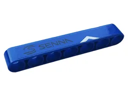 Technic, Liftarm Thick 1 x 7 with Black Logo 'SENNA' and Silver Race Pattern Model Right Side (Sticker) - Set 42123