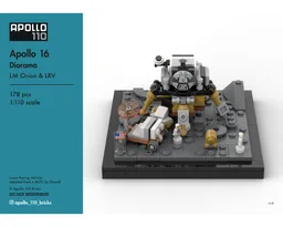 Apollo 16 Diorama - LM 'Orion' & LRV [1:110 scale]