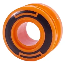 Wheel 11 x 8 with Center Groove, One Smooth Side with Black Circles Print / Orange