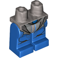 Lego Hips and Blue Legs with Light Bluish Grey and Blue Armor / Flat Silver