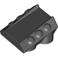 Lego Brick Sloped 2 x 2 No Studs, with 3 Side Pistons Raised Edges / Black