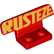 Lego Spoiler, Plate Special 1 x 2 with Ruste'eze Print / Red