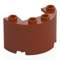Lego Cylinder Half 2 x 4 x 2 with 1 x 2 Cutout / Dark Orange