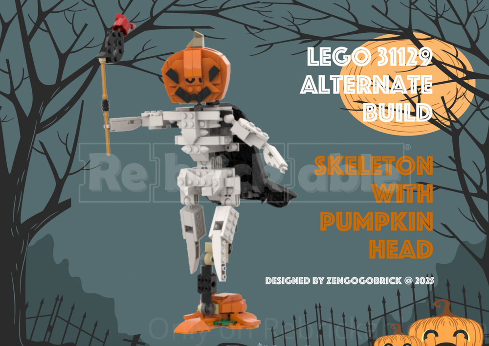 Lego 31129 Skeleton with Pumpkin Head