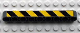 Technic, Liftarm Thick 1 x 9 with Black and Yellow Danger Stripes Pattern Model Right (Sticker) - Set 8285