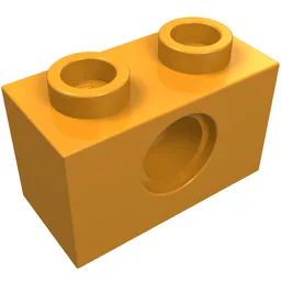 Technic Brick 1 x 2 [1 Pin Hole] / Earth Orange