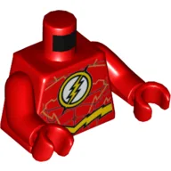 Torso Muscles, Yellow Lightning, Flash Logo, Yellow Belt Print, Red Arms and Hands / Red
