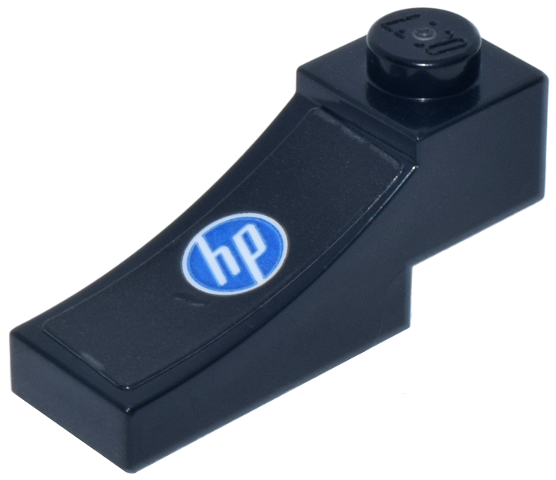 Lego Arch 1 x 3 Inverted with Blue and White Circle 'hp' Logo Pattern Model Left Side (Sticker) - Set 77242