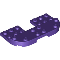 Lego Plate Round Corners Double 4 x 8 with 2 x 2 Cutout and 2 x 8 Raised Studs, Reduces Nubs / Dark Purple