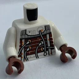 Torso Jumpsuit, Hoses, Black Vest (Bacta Tank Suit) Print, White Arms, Reddish Brown Hands / White