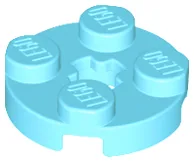 Plate, Round 2 x 2 with Axle Hole / Medium Azure