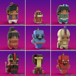 Aladdin Custom Brickheadz Collection BUNDLE