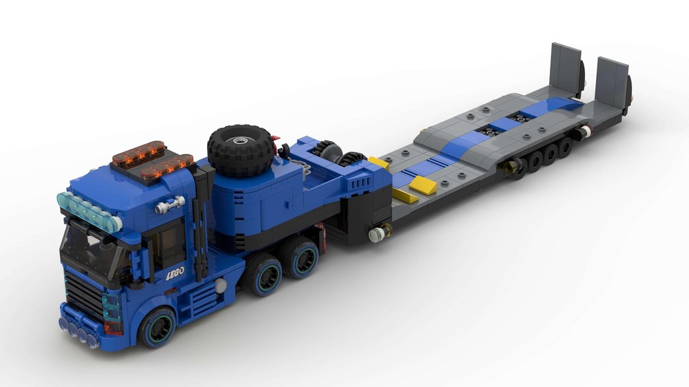 Lego Truck with flatbed trailer