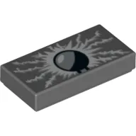 Tile 1 x 2 with Van der Graaf Generator Print / Dark Bluish Gray