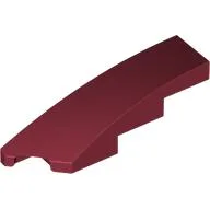 Brick Wedged, Curved 1 x 4 with Stud Notch Left / Dark Red